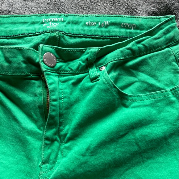 Crown and Ivy green pants 14W - Picture 3 of 3